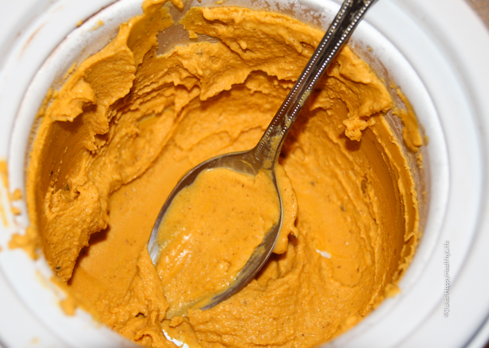 Butternut Squash Ice Cream from the ice machine- Jules HappyHealthylife