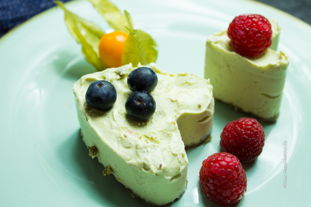 Hier das Rezept für den glutenfreien, veganen Limetten Cheesecake