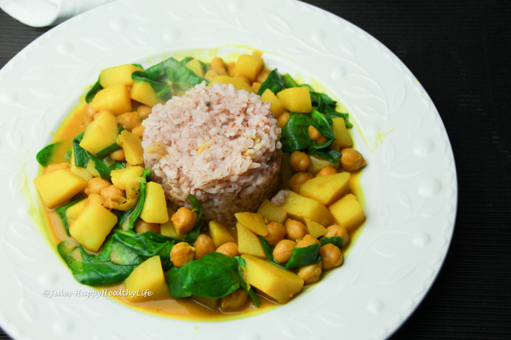 Veganes, glutenfreies Kurkuma Kichererbsen Curry mit Karoffeln