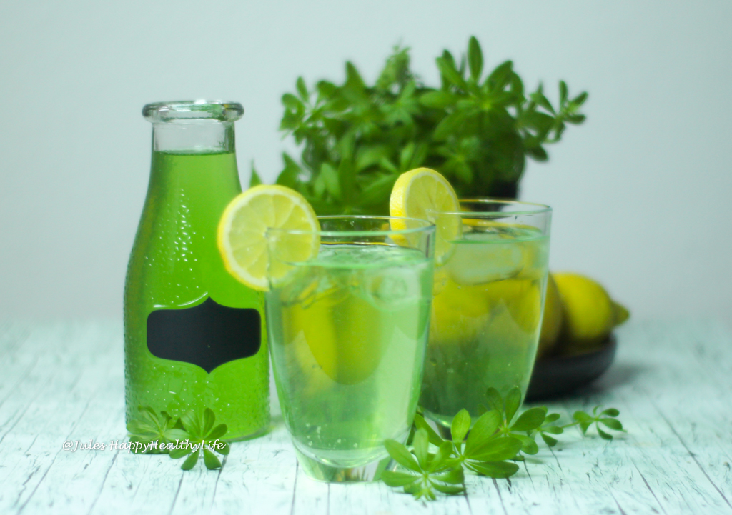 Homemade Woodruff Lemonade refined sugar free